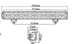 LED fényhíd 126W 50cm Combo fénnyel "E" jelzéssel - Image 2