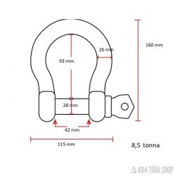 Sekli, vonószem csörlőzéshez., 4x4 Túra Shop LED fényhíd munkalámpa terepjáró offroad traktor autómentő felszerelés, csörlő rántokötél heveder