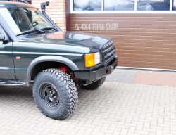 Discovery II első fém lökhárító HD1, 4x4 Túra Shop LED fényhíd munkalámpa terepjáró offroad traktor autómentő felszerelés, csörlő rántokötél heveder